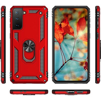 SaharaCase Military Kickstand Series Case for Samsung Galaxy S21 FE 5G, Red (CP00095)