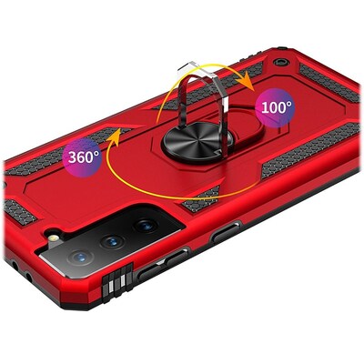 SaharaCase Military Kickstand Series Case for Samsung Galaxy S21 FE 5G, Red (CP00095)