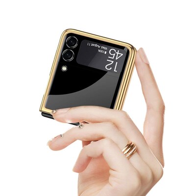 SaharaCase Marble Series Case for Samsung Galaxy Z Flip3 5G, Black/Gold (CP00102)