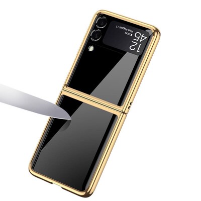 SaharaCase Marble Series Case for Samsung Galaxy Z Flip3 5G, Black/Gold (CP00102)