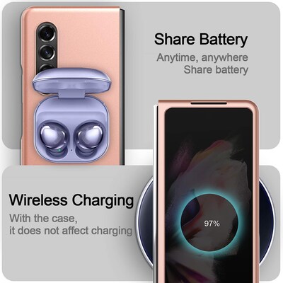 SaharaCase Hard Shell Silicone Case for Samsung Galaxy Z Fold3 5G, Rose Gold (CP00109)