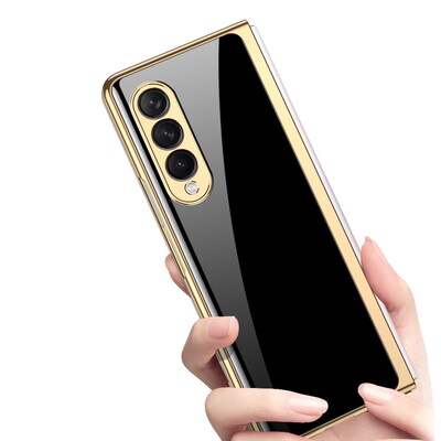SaharaCase Marble Series Case for Samsung Galaxy Z Fold3 5G, Black/Gold (CP00110)