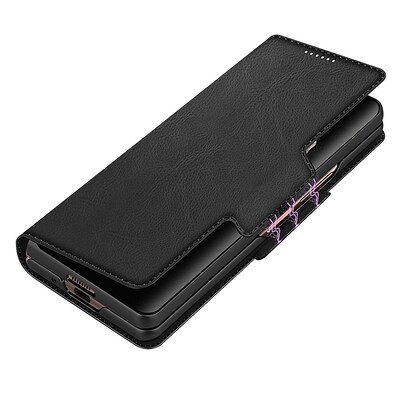 SaharaCase Leather Folio Wallet Case for Samsung Galaxy Z Fold3 5G, Black (CP00112)