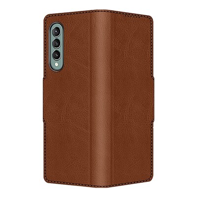SaharaCase Leather Folio Wallet Case for Samsung Galaxy Z Fold3 5G, Brown (CP00113)
