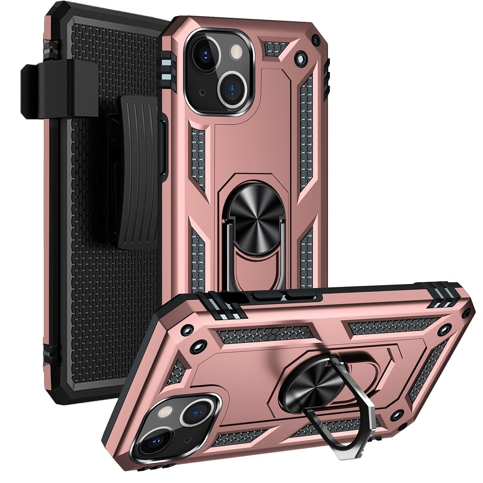 SaharaCase Kickstand with Belt Clip Case for Apple iPhone 13 Mini, Rose Gold (CP00118)