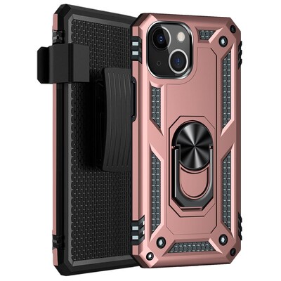 SaharaCase Kickstand with Belt Clip Case for Apple iPhone 13 Mini, Rose Gold (CP00118)
