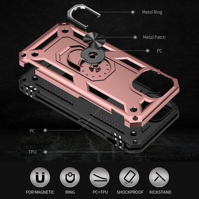SaharaCase Kickstand with Belt Clip Case for Apple iPhone 13 Mini, Rose Gold (CP00118)