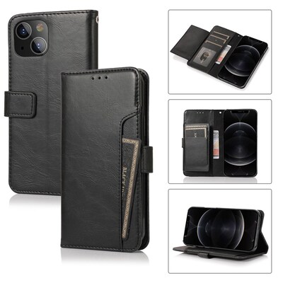SaharaCase Folio Wallet Case for Apple iPhone 13 and iPhone 14, Black (CP00139)