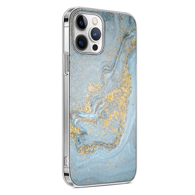 SaharaCase Marble Series Case for Apple iPhone 13 Pro, Blue/Gold (CP00149)