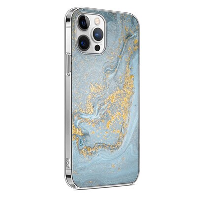 SaharaCase Marble Series Case for Apple iPhone 13 Pro Max, Blue/Gold (CP00163)