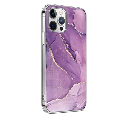 SaharaCase Marble Series Case for Apple iPhone 13 Pro Max, Purple/Gold (CP00164)
