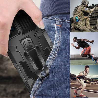 SaharaCase Military Kickstand Series with Belt Clip for Apple iPhone 13 & iPhone 14, Black (CP00177)
