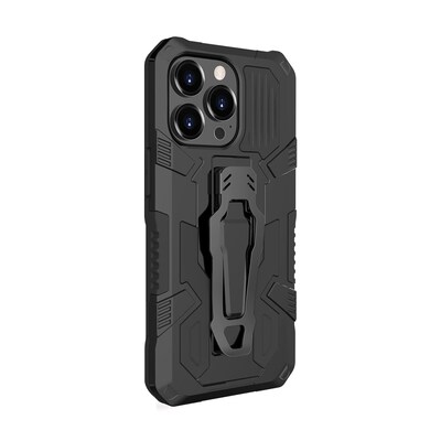SaharaCase Military Kickstand Series with Belt Clip for Apple iPhone 13 Pro, Black (CP00178)