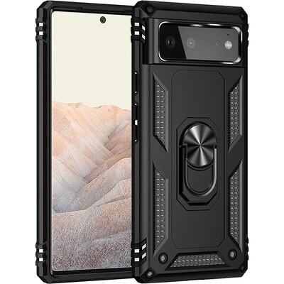 SaharaCase Kickstand with Belt Clip Case for Google Pixel 6, Black (CP00182)