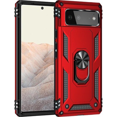 SaharaCase Kickstand with Belt Clip Case for Google Pixel 6, Red (CP00183)