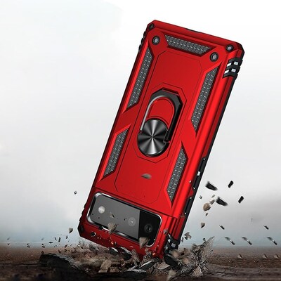 SaharaCase Kickstand with Belt Clip Case for Google Pixel 6, Red (CP00183)