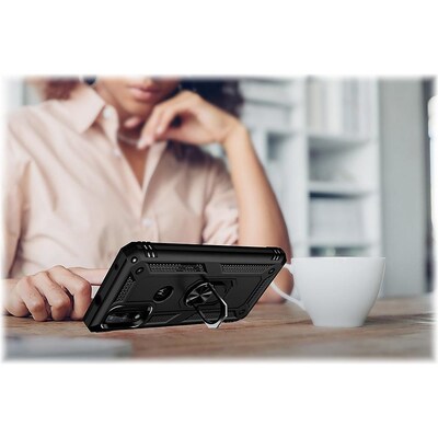 SaharaCase Military Kickstand Series Case for Motorola Moto G Pure and G Power 2022, Black (CP00190)