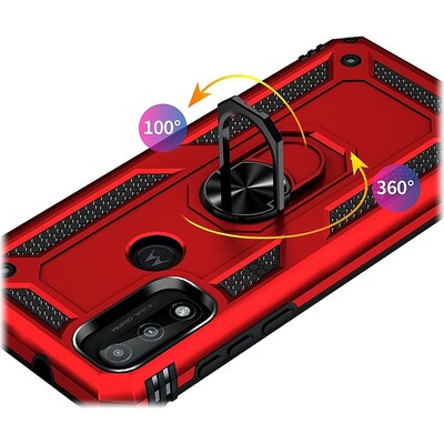 SaharaCase Military Kickstand Series Case for Motorola Moto G Pure and G Power 2022, Red (CP00191)