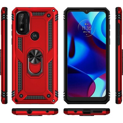 SaharaCase Military Kickstand Series Case for Motorola Moto G Pure and G Power 2022, Red (CP00191)