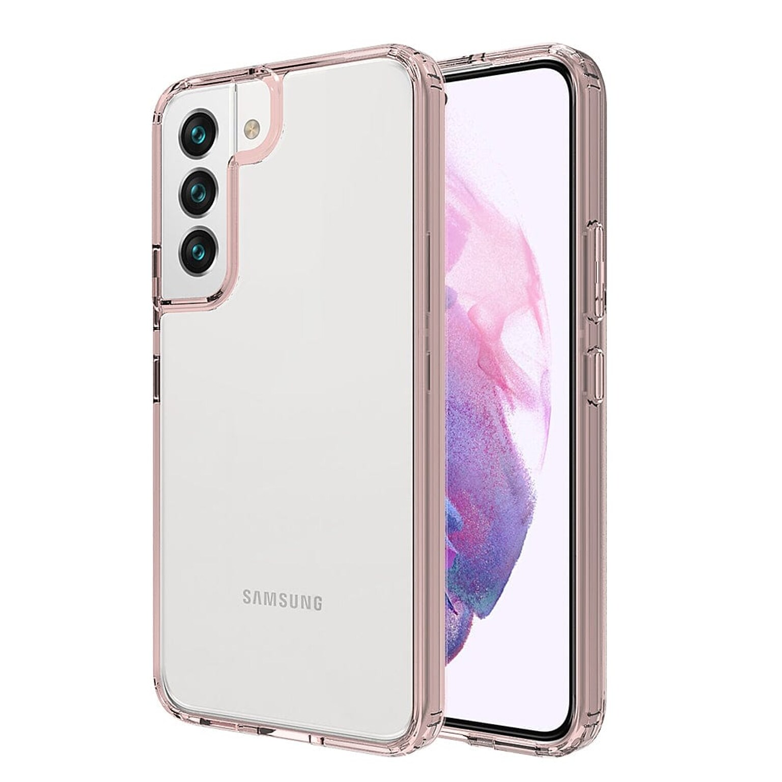 SaharaCase Hybrid-Flex Hard Shell Case for Samsung Galaxy S22, Clear/Rose Gold (CP00200)