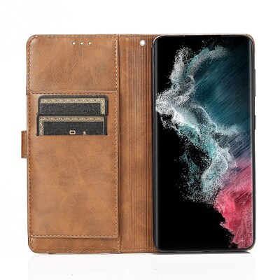 SaharaCase Folio Wallet Case for Samsung Galaxy S22, Brown (CP00205)