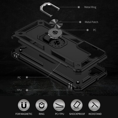 SaharaCase Military Kickstand Series Case for Samsung Galaxy S22+, Black (CP00209)