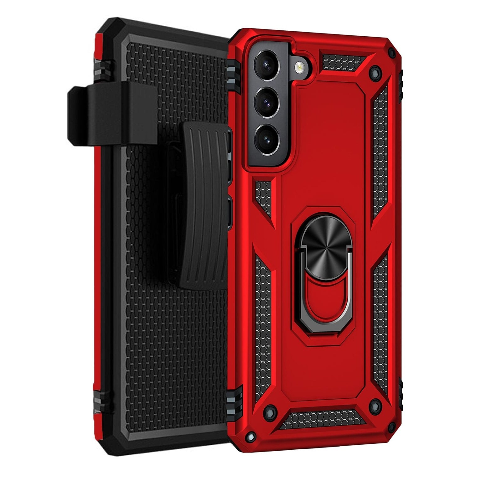 SaharaCase Military Kickstand Series Case for Samsung Galaxy S22+, Red (CP00210)