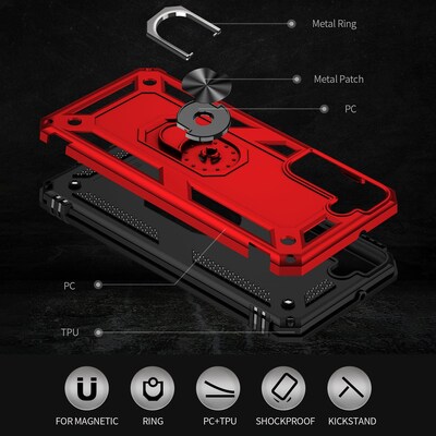SaharaCase Military Kickstand Series Case for Samsung Galaxy S22+, Red (CP00210)