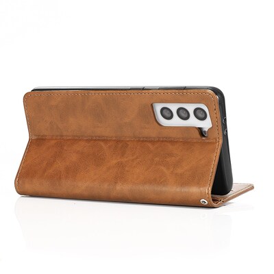 SaharaCase Folio Wallet Case for Samsung Galaxy S22+, Brown (CP00212)