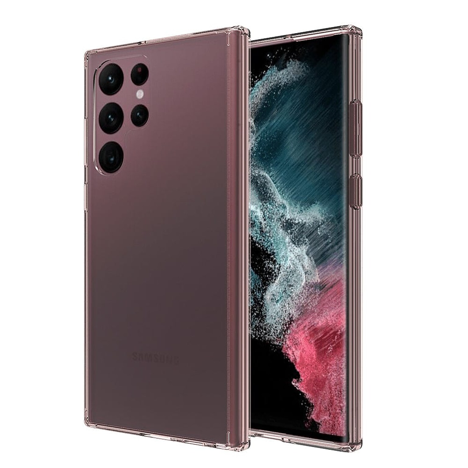 SaharaCase Hybrid-Flex Hard Shell Case for Samsung Galaxy S22 Ultra, Clear/Rose Gold (CP00214)