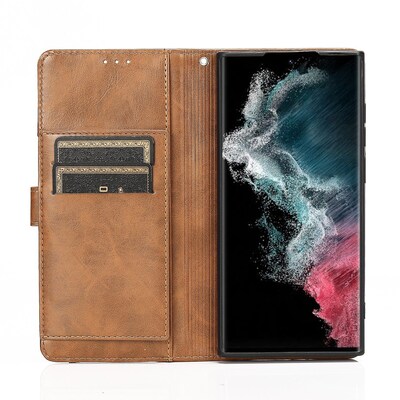 SaharaCase Folio Wallet Case for Samsung Galaxy S22 Ultra, Brown (CP00219)