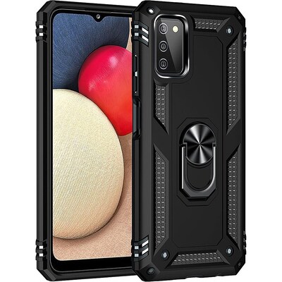 SaharaCase Military Kickstand Case with Belt Clip for Samsung Galaxy A03 and A03s, Black (CP00238)