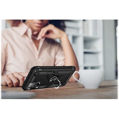 SaharaCase Military Kickstand Case with Belt Clip for Samsung Galaxy A03 and A03s, Black (CP00238)