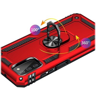 SaharaCase Military Kickstand Case with Belt Clip for Samsung Galaxy A03 and A03s, Red (CP00239)