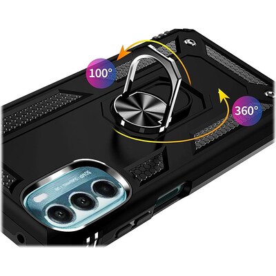 SaharaCase Military Kickstand with Belt Clip Case for Motorola Moto G 5G (2022), Black (CP00243)