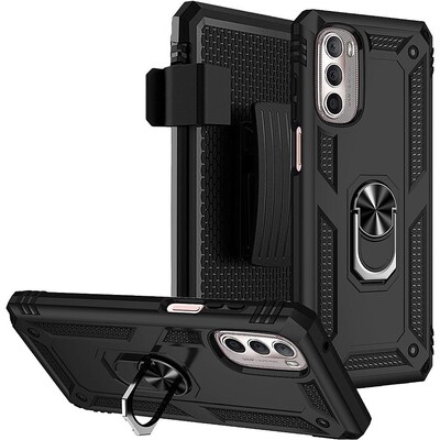 SaharaCase Military Kickstand Case for Motorola G Stylus 4G 2022, Black (CP00248)
