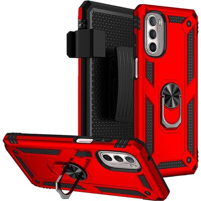 SaharaCase Military Kickstand Case for Motorola G Stylus 4G 2022, Red (CP00249)