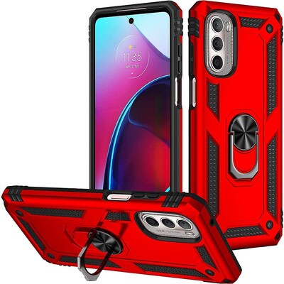 SaharaCase Military Kickstand Case for Motorola G Stylus 4G 2022, Red (CP00249)