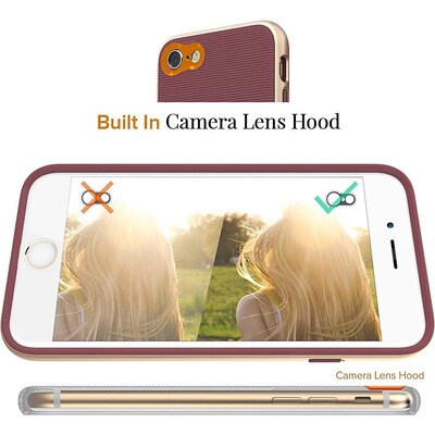 SaharaCase Trend Series Case for Apple iPhone 7, 8, SE (3rd Generation 2022), Plum Red (CP00270)