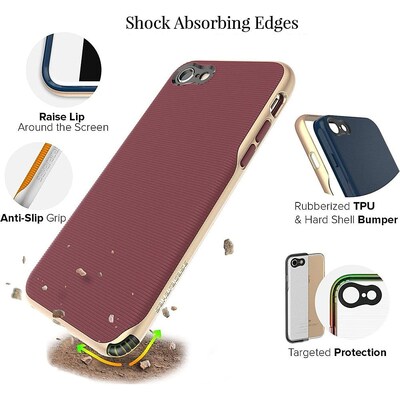 SaharaCase Trend Series Case for Apple iPhone 7, 8, SE (3rd Generation 2022), Plum Red (CP00270)