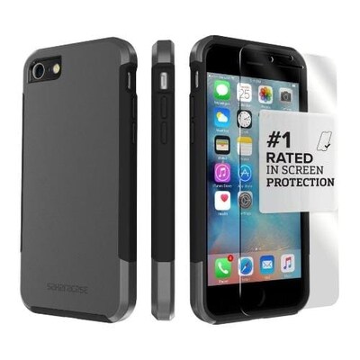 SaharaCase Inspire Series Case for Apple iPhone 7, 8, SE (3rd Generation 2022), Black/Gray (CP00272)