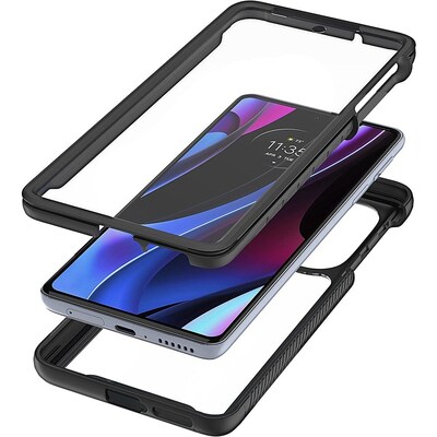 SaharaCase GRIP Series Case for Motorola Edge+ 2022, Black/Clear (CP00281)