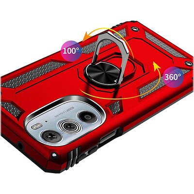 SaharaCase Military Kickstand Series Case for Motorola Edge+ (2022), Red (CP00283)