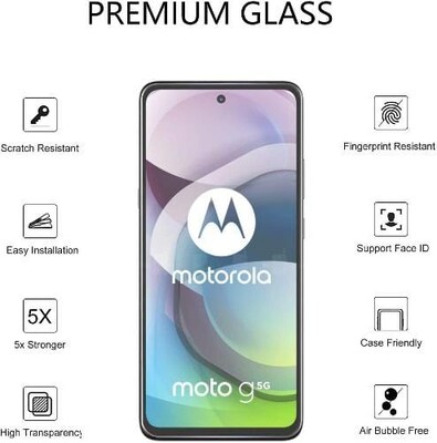 SaharaCase Ultra Strong+ ZeroDamage HD Glass Screen Protector for Motorola One 5G Ace (2021), Clear (ZD00004)