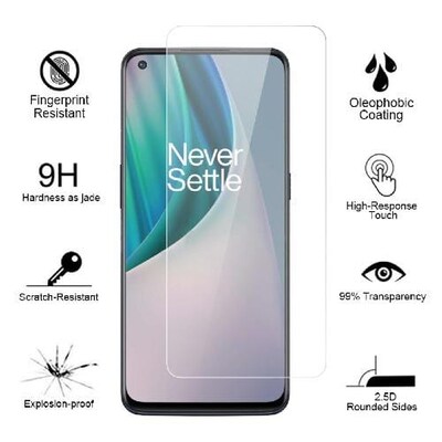 SaharaCase ZeroDamage Tempered Glass Screen Protector for OnePlus Nord N10 5G, Clear (ZD00005)