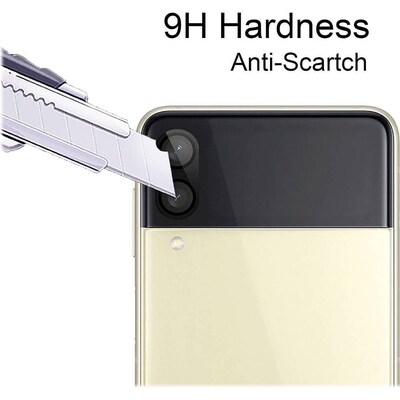 SaharaCase ZeroDamage Camera Lens Protector for Samsung Galaxy Z Flip3 5G, Clear, 2/Pack/Black (ZD00036)