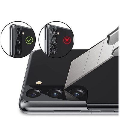 SaharaCase ZeroDamage Camera Lens Protector for Samsung Galaxy S21 FE 5G, Clear, 2/Pack/Black (ZD00082)