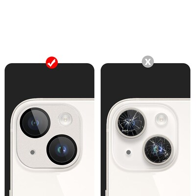 SaharaCase ZeroDamage Camera Lens Protector for Apple iPhone 14 and iPhone 14 Plus, 2/Pack, Starlight (ZD00097)
