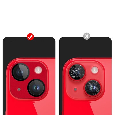 SaharaCase ZeroDamage Camera Lens Protector for Apple iPhone 14 and iPhone 14 Plus, Red, 2/Pack (ZD00100)