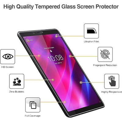 SaharaCase  ZeroDamage Ultra Strong Tempered Glass Screen Protector for Lenovo Tab M7 (3rd Gen), Clear (ZD-T00004)